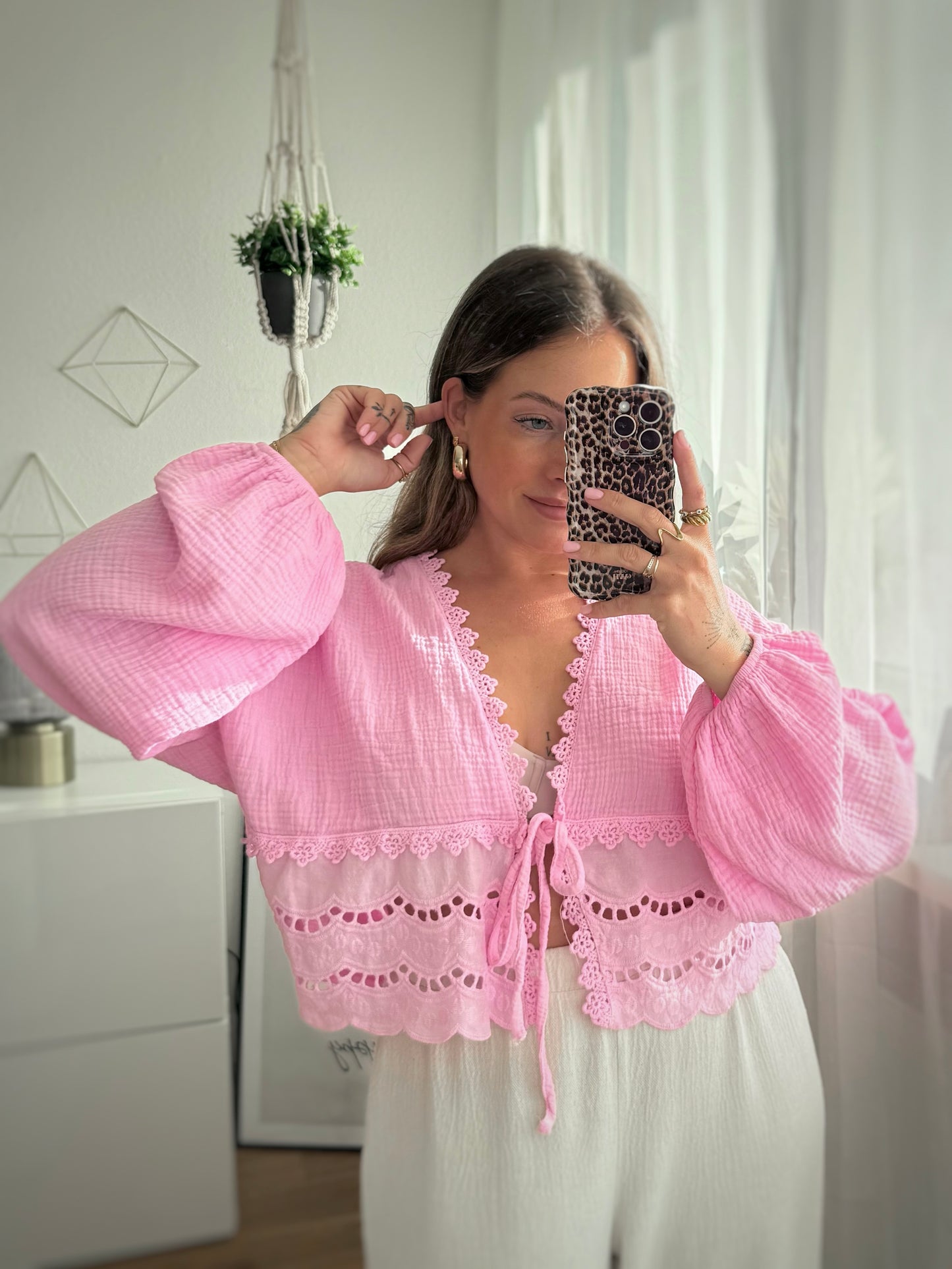 Musselin Bluse Spitze