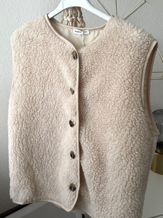 Teddy Weste Beige