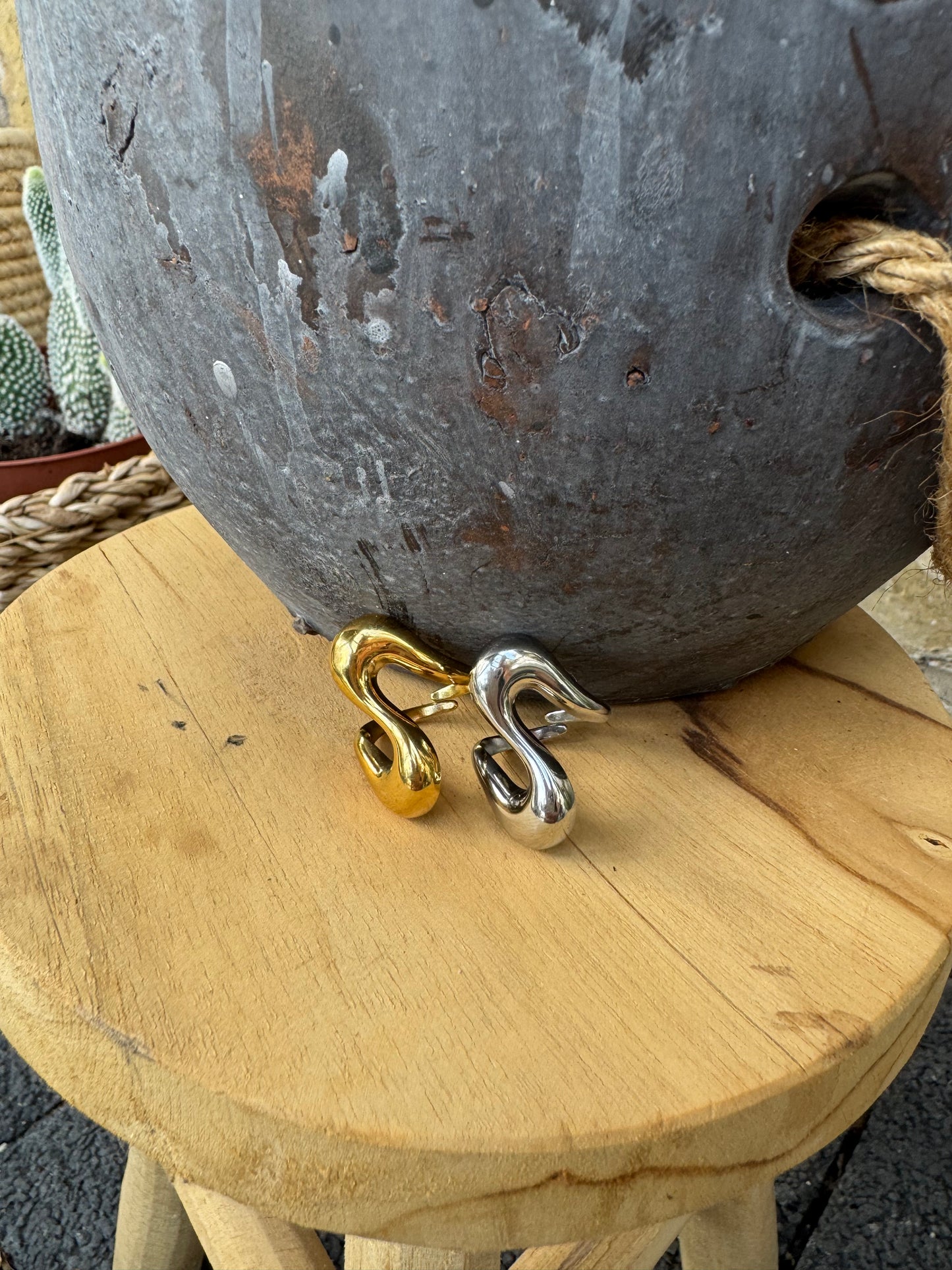 Ring "Urban Swirl" - Edelstahlring größenverstellbar