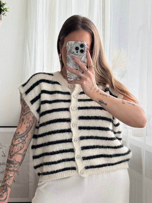 Strickweste Streifen ärmellos