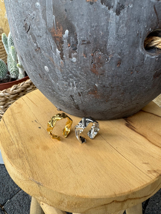 Ring "Sculpted Street" - Edelstahlring größenverstellbar