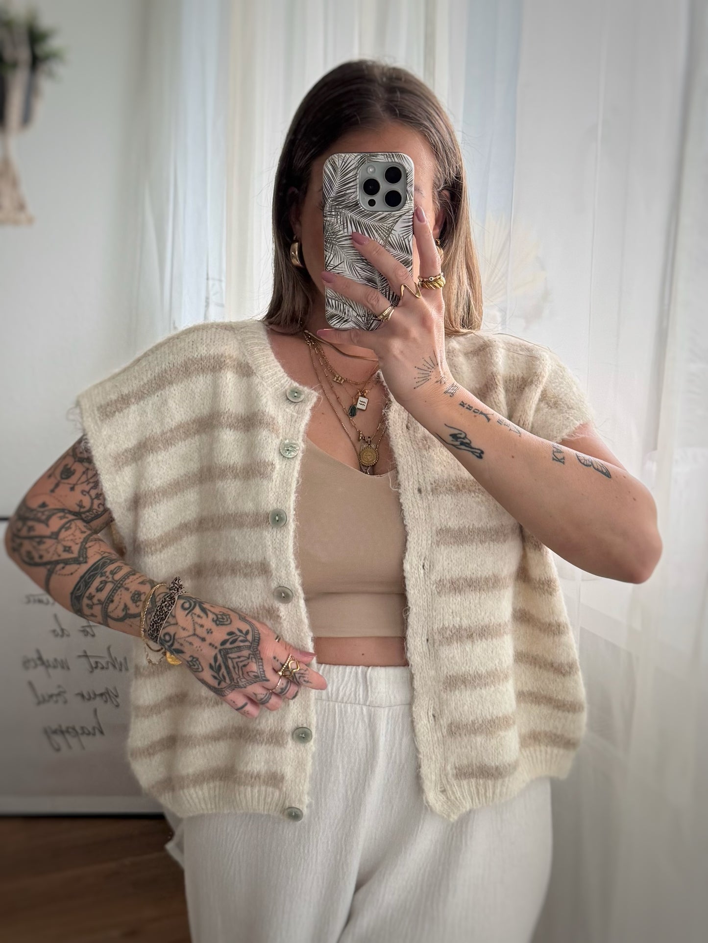 Strickweste Streifen ärmellos