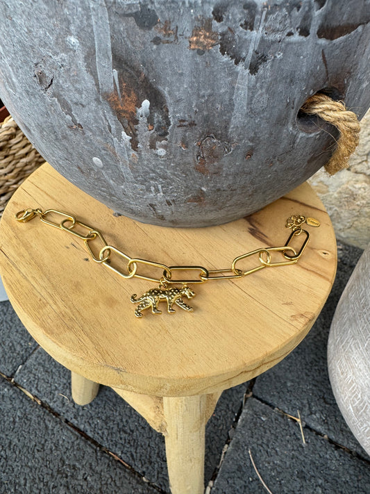 Armband "Leo Instinct" - Edelstahlarmband mit Charm-Anhänger