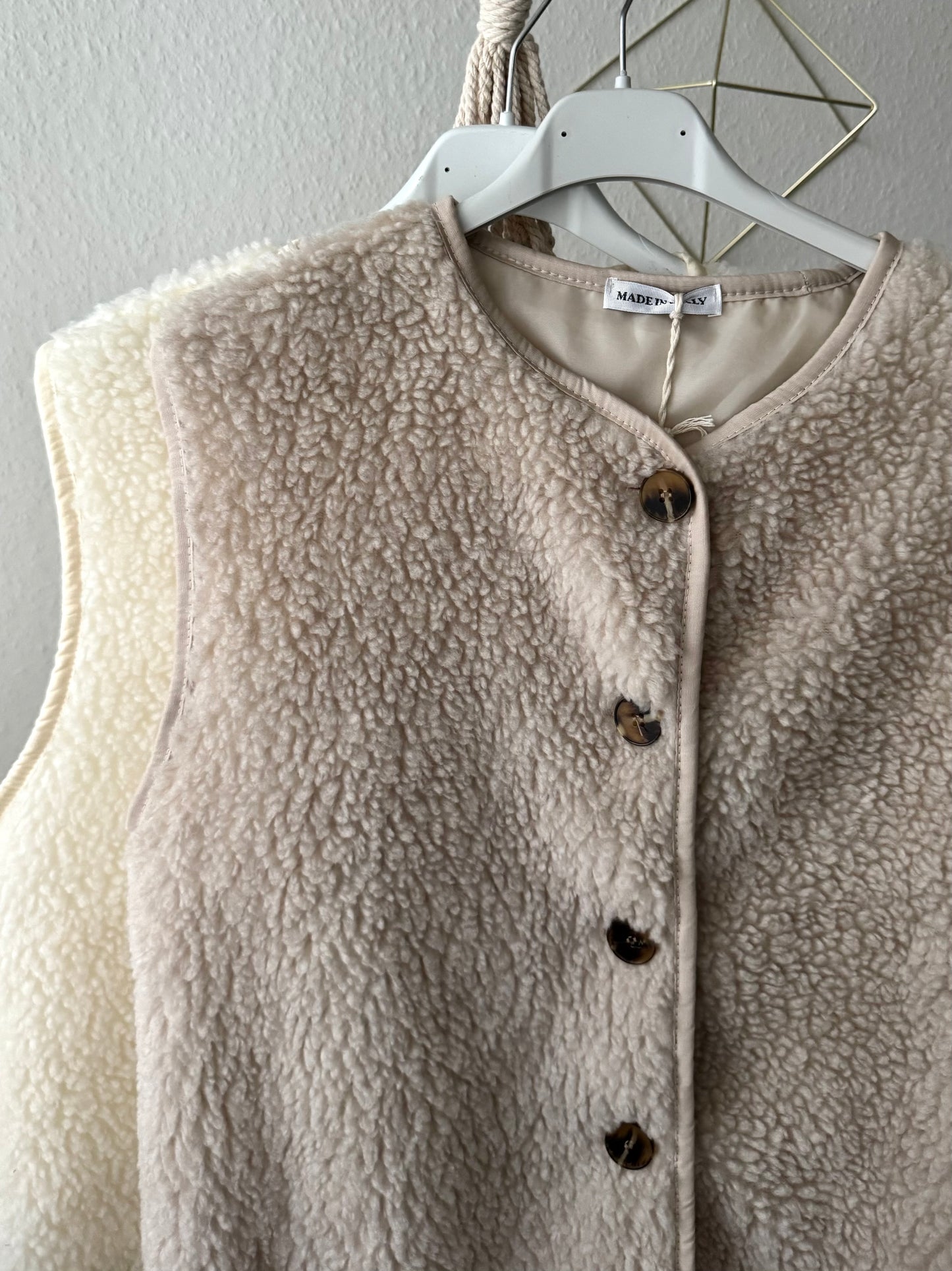 Teddy Weste Beige