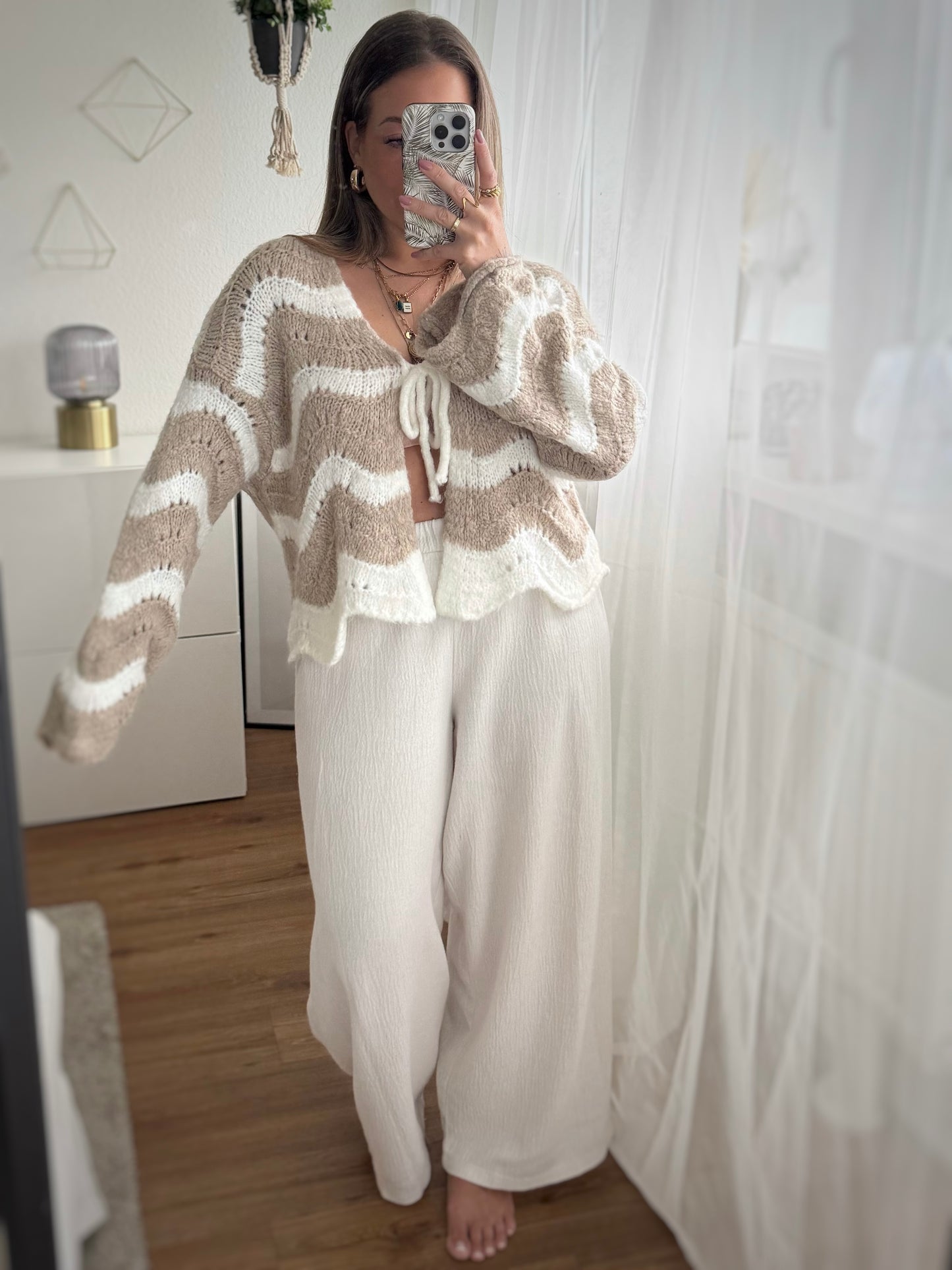 Cardigan Waves Beige