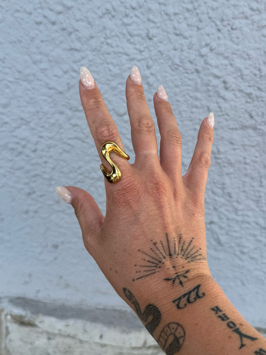 Ring "Urban Swirl" - Edelstahlring größenverstellbar